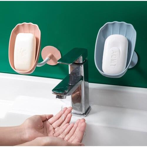 Sink Soap Sponge Holder Bathroom Wall-mounted Laundry Soap Storage Shelf Creative Shell Soap Dish Without Water
