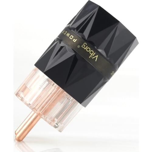 New Viborg VE503+VF503 Transparent 99.99% Pure Copper EUR Schuko Hifi audio Power Cord Cable Power Plug IEC Female Connector