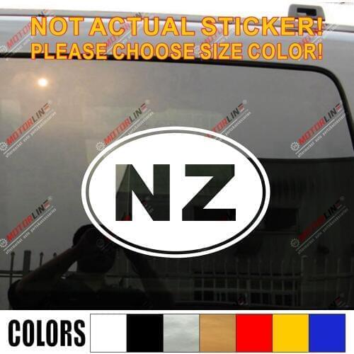 NZ New Zealand Oval Country Code Zelanian Decal Sticker Car Vinyl pick size color no bkgrd