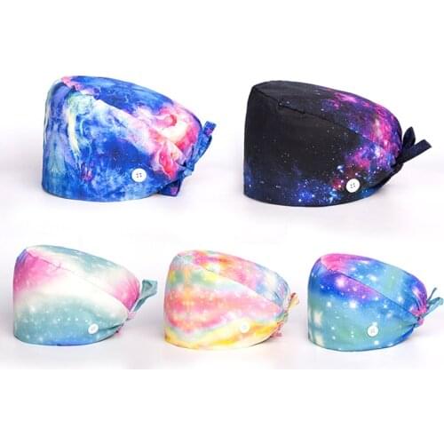 Wholesale Unisex Cotton Adjustable Pet Work Hats Dust Cap Nursing Cap Elastic Beauty Hats Beauty Salon Baotou Hat Pet Scrubs New