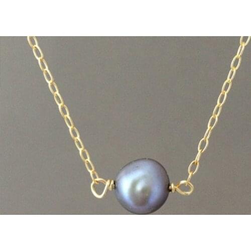 Gray Freshwater Pearl Necklace Baroque Pearl necklace Pearl Necklace Aqua Chalcedony Seed Pearl Necklace