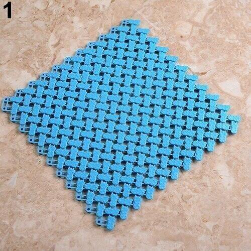 Plastic Drain Holes Non-Slip Bathroom Toilet Kitchen Shower Mat Square Floor Pad