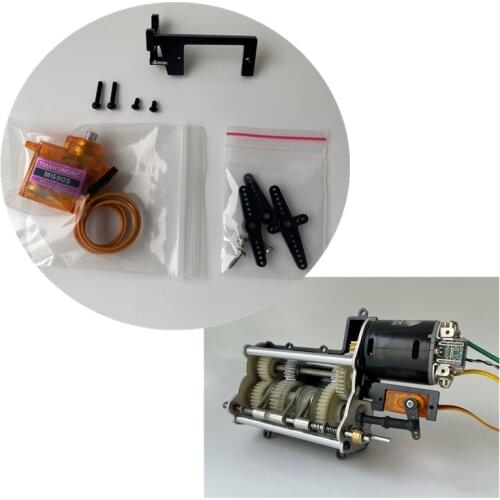 Rc Truck Gearbox Steering Gear Servo + Shift Conversion Bracket For 1/14 Rc Car Toys TAMIYA SCANIA R620 VOLVO FH16 MAN TGX BENZ
