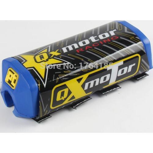 Blue Motorcycle Dirt Pit Bike Motorcycle QX Logo Square Handle Pad Chest Protection Crossbar Portecter