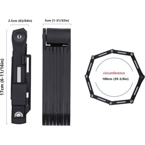 Heavy Duty Folding Bicycle Lock Cycling Bracket Compact Safety Foldylock MTB Road Bike Security Anti-theft Steel Lock 03KA