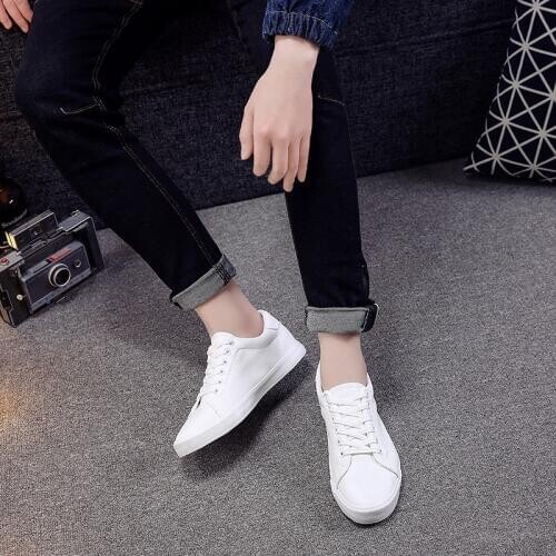 Confortable Leather Mens Shoes Casual Sportshoes Men 2020 Sneakers Homme New Fashion Lace Up White Leather Sneakers Man Shoues