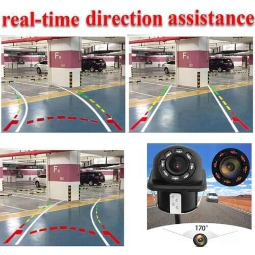20 MM Universal 8 IR Car Dynamic Track Rear View Reverse CCD Camera tracking Lines Rear View Camera For Kia / VW /audi