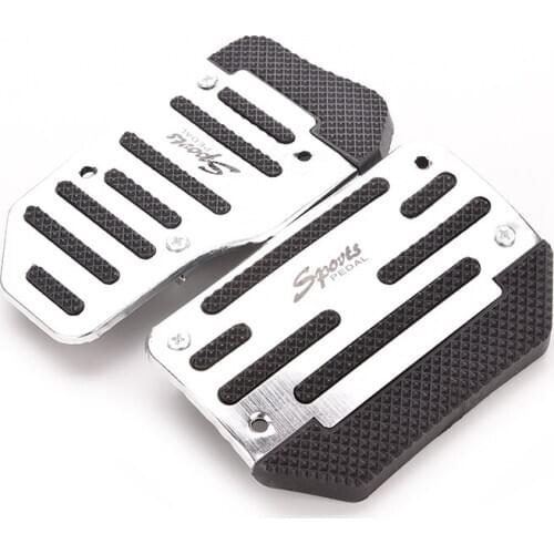 Universal Non Slip Aluminum Rubber Automatic Transmission Car Pedal Cover Set For Brake Accelerator Blue Silver Red 2pcs/set