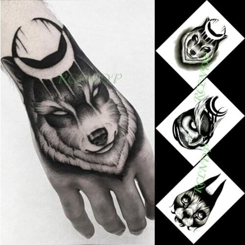 Waterproof Temporary Tattoo Sticker Wolf Eagle Hawk Rabbit Animal Tattoo Stickers In Hand Flash Tattoo Fake Tattoo for Men Women