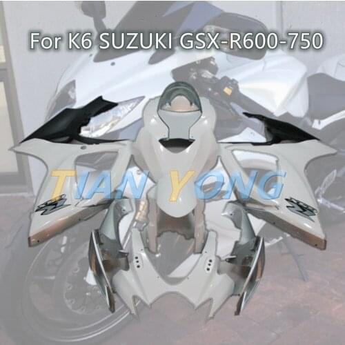 High quality bodywork Fairing kit sliver white For SUZUKI GSX-R600 GSX-R750 2006 2007 plastic racing car GSXR600-750 06 07