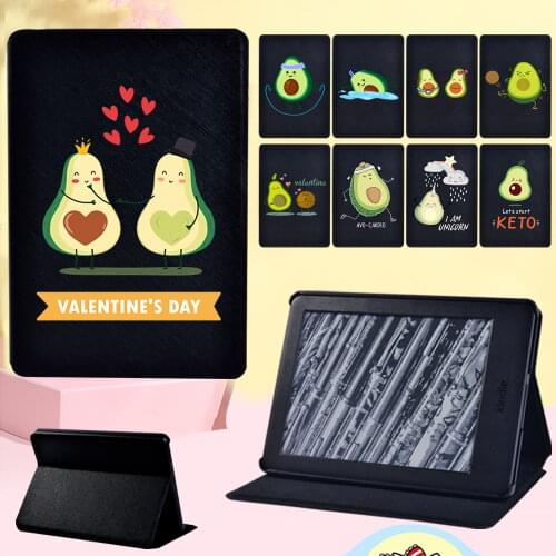 Protective Case for Amazon Kindle EReader Kindle (8th/10th Gen)/Paperwhite 1 2 3 4 Anti-shock Avocado Pattern Tablet Case + Pen