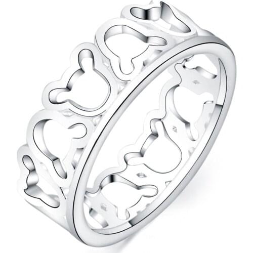 AGTEFFER 925 Sterling Silver Animal Zodiac Ring For Women Romantic Fashion Wedding Engagement Party Gift Charm Jewelry