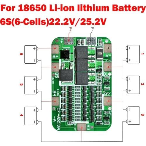 1PCS 6S 15A 24V PCB BMS Protection Board For 6 Pack 18650 Li-ion Lithium Battery Cell Module diy kit
