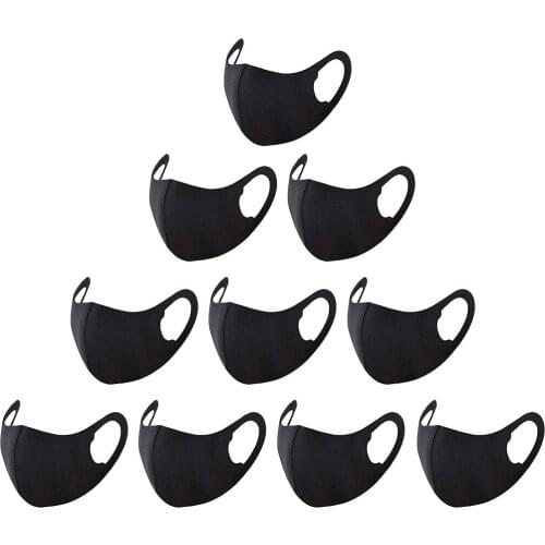 10pc Kids Mask Reusable Mouth Face Mask Mascara Washable Child Mask Realistic Mascara Black Cloth Masks Halloween Costume