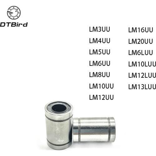 10pcs/lot LM8UU LM3/4/5/6/8/10/12/16/20UU LM6LUU LM10/12/13LUU Bushing Linear Bearings For Rods Liner Rail Linear Shaft Parts