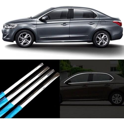 Ipoboo 10pcs Stainless Steel Door Window Frame Sill Molding Trim For Citroen Elysee