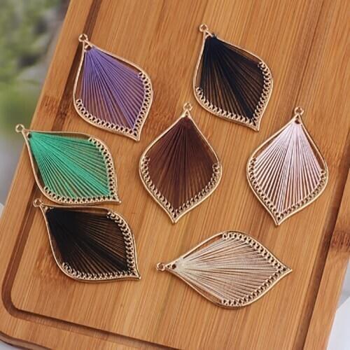 2pcs Fashion Unique Leaf Drop Earrings For Women Jewelry Zinc Alloy Plant Retro Vintage DIY earrings accessories Wholesale