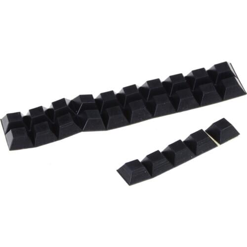 20pcs Black Rubber Table Chair Furniture Feet Leg Pads Tile Floor Protectors 12.7*12.7*6 mm
