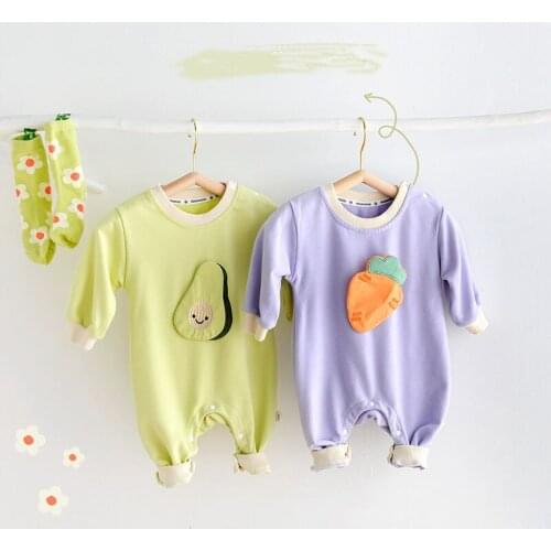 MILANCEL 2021 Autumn Baby Rompers Toddler Girls Jumpsuits Infant Boys Clothes Fruit Suit