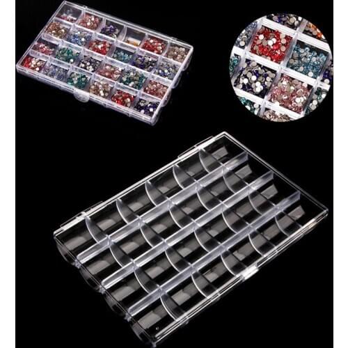 24 Grids Transparent Jewelry Bead Ring Earring Storage Box Acrylic Container New