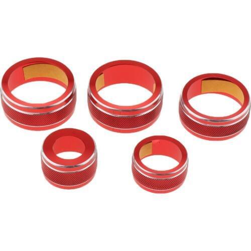 5pcs Car Air Conditioning Outlet Knob Ring Covers For Toyota Camry 18