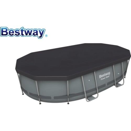 58425 ​Bestway 4.18x2.3m Cover For 4.27x 2.5x1m Power Steel Oval Pools 13ft8inx7ft5in Pool Lid For 14ftx8ft2inx39.5in Oval Pools