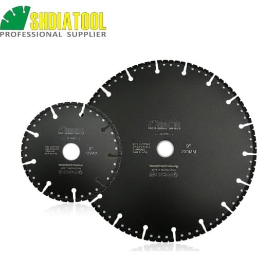 SHDIATOOL 1set 125mm&230mm Vacuum Brazed Diamond Blade for All Purpose 5" &9"Demolition Blade For stone iron steel