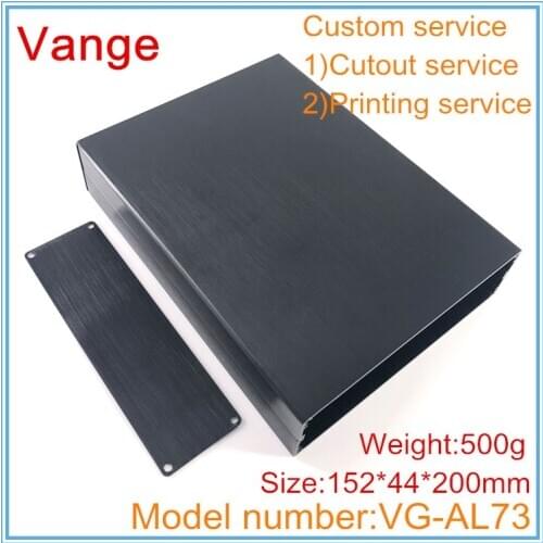 2pcs/lot black housing shell 152*44*200mm 6063-T5 aluminum instrument box diy for professional mixer product