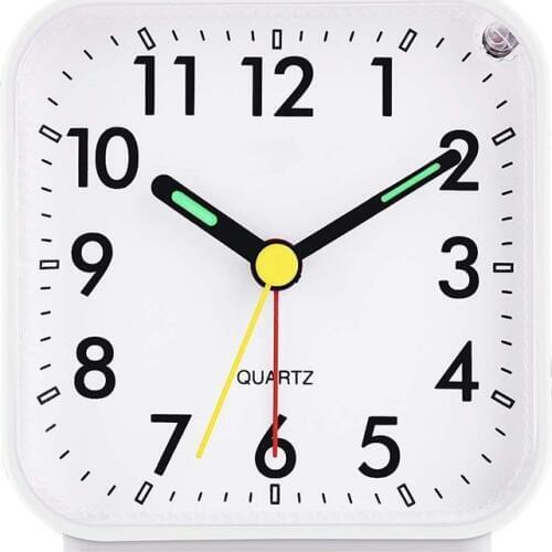 Non Ticking Analog Alarm Clock With Nightlight And Snooze Ascending Sound Alarm Simple To Set Clocks Small Beside Alarm Clock