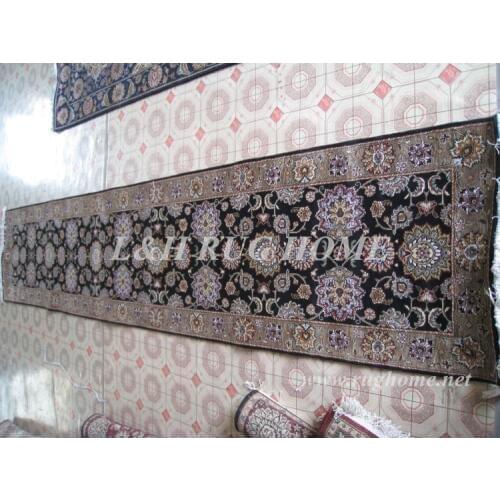 Free shipping 2.5'x12' 160 Line persian woolen carpet , hand knotted persian runner Oriental handmade Persian Rug mixed colors