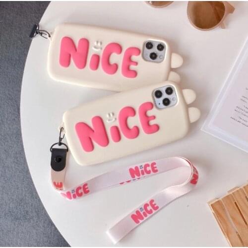 Korean Style Simple Pink Letter Phone Case for iPhone 11 Pro X XR Xs Max 7 8plus SE Soft Silicone Matte Shockproof Back Cover