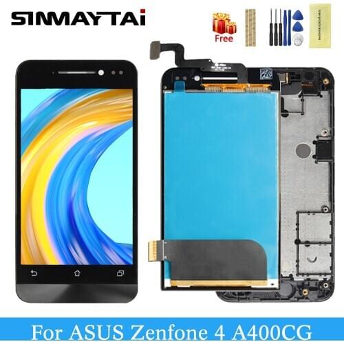 Black A400CG Display For Asus Zenfone 4 A400CG LCD Display Matrix Touch Screen Digitizer Assembly replacement for asus a400cg