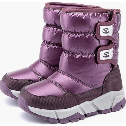 DOGEEK -30 Degree Russia Winter Children Snow Boots Baby Girls Boys Soft Warm Boots Shoes PU Waterproof School Leather Boots