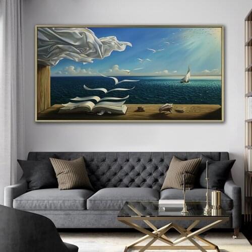 Famous canvas oil painting seascape big size pictures art print canvas living room wall decoration no frame