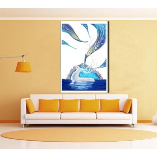 Dream Deer Theme Illustration Hanging Picture Poster Canvas Print Painting Wall Art Living Room Home Decoration
