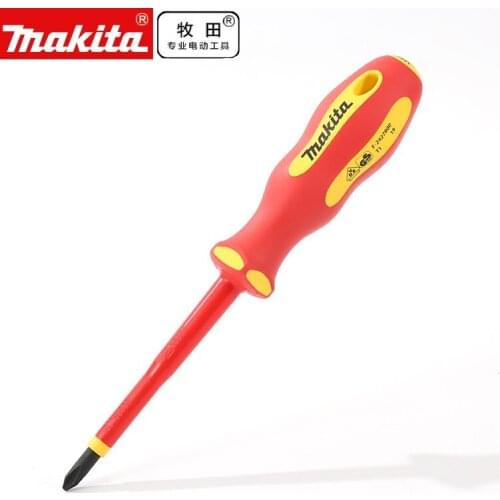 Makita Insulated Screwdriver High Voltage 1000V Electrician Ssize Modification Tapered Screwdriver Makita Hand Tool B-66139
