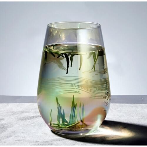 Exquisite Radiant Color Crystal Glass Cup Beautiful Multicolor Milk Drink Glass Cups High capacity