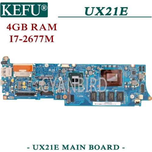 KEFU UX21E original mainboard for ASUS UX21E with 4GB-RAK I7-2677M Laptop motherboard