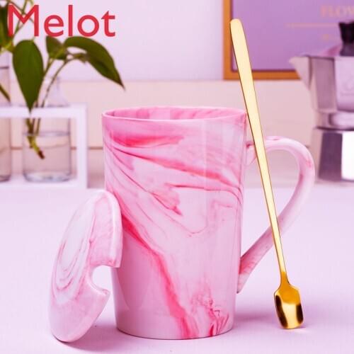 High-End Luxury New Constellation Real Gold Pattern Mug with Cover Spoon Couple Water Cup Ceramic Cup Chinese Recommended