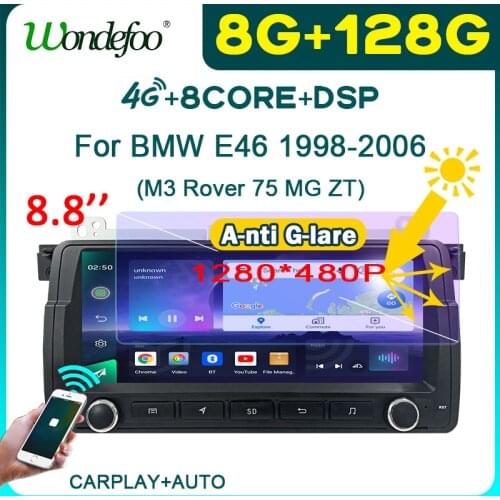 2 din android 10 car radio with screen PX6 For BMW E46 M3 MG ZT Rover 75 1998-2006 Carplay video players autoradio bluetooth GPS
