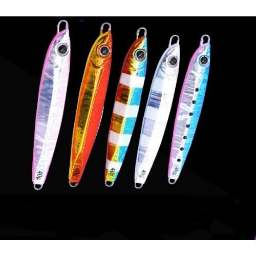 5PCS Metal Jig Fishing Lure Trolling Hard Bait Bass Fishing Tackle Trout Slow Jigging Lures Jigs Micro jig 10/20/30/40/60g