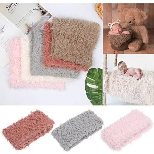 Newborn Baby Soft Faux Fur Blanket Winter Warm Photo Prop Blankets Boys Girls Long Long Blanket Childrens Sleeping Blankets