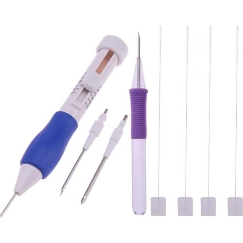 Punch Needle Set 3 Needles 2 Threaders Craft Tool DIY Embroidery Punch 1.3mm 1.6mm 2.2mm Needles Hand Sewing Tool