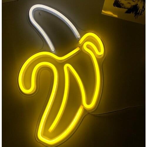 Banana Shape Neon Light Signs Room Wall Decor Lamp LED Neon Sign Lamp Wall Art Neon Night Lights Hanging Led Lamp For Party