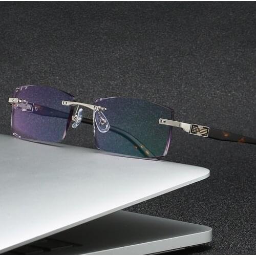 ZIROSAT 58050 Men Alloy Titanium Rimless Glasses Frame Male Square Ultralight Man Frameless Myopia Optical Frames Eyewear