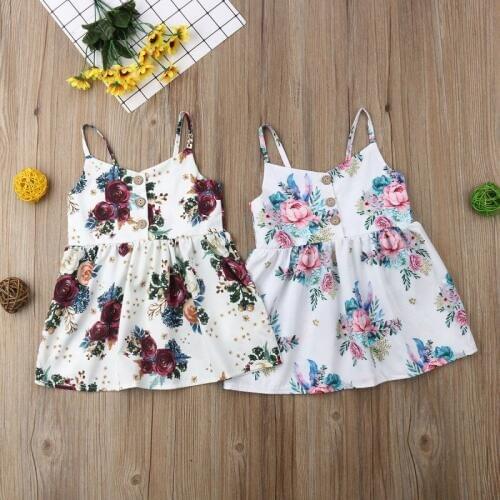 Pudcoco Girl Dress 3M-3Y Fashion Kids Baby Girls Flower Princess Sleeveless Dress Sundress Summer Clothes