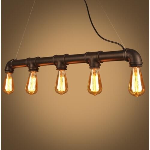 Pendant lamp 5 heads Water pipes Iron pendant lights clothing store Cafe bar Living room restaurant personality