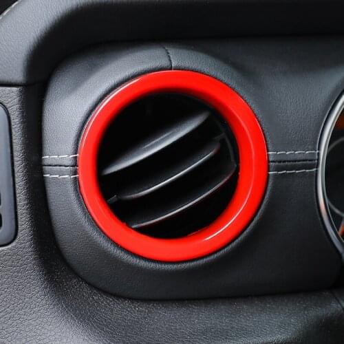 QHCP Car Dashboard Side Air Vent Decoration Ring Cover Trim Car Sticker Styling Carbon Fiber Style For Jeep Wrangler JL 18-21