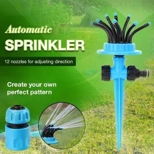 Automatic Multihead Lawn Watering Sprinkler 360 Degree Rotating Garden Water Sprinklers Lawn Irrigation