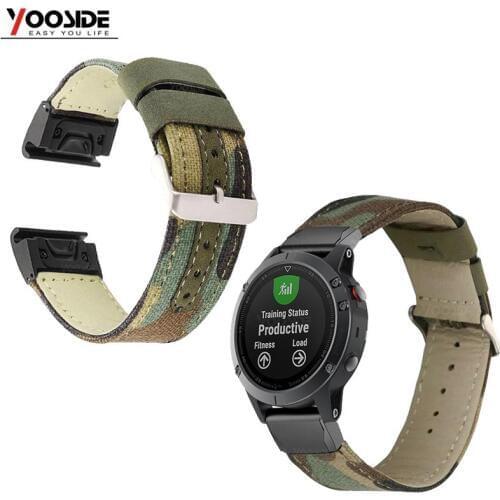 Fenix 6 Wristband 26mm Quick Fit Nylon Camouflage Watch Band Strap for Garmin Fenix 5X Plus/5X/3/3 HR/D2 Charlie/Descent Mk1